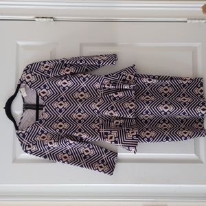 Peplum quarter sleeve mini dress sz Med